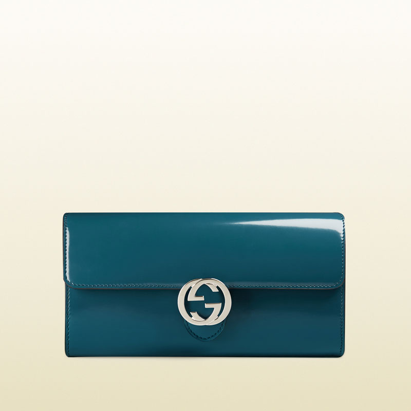 gucci icon polished leather continental wallet