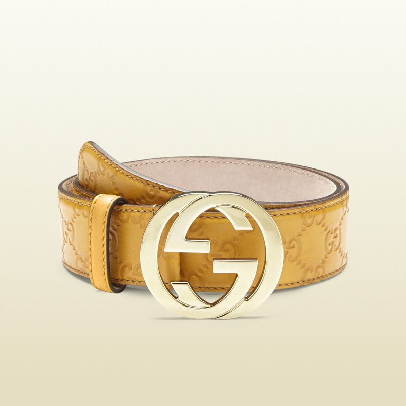 guccissima belt with interlocking G buckle