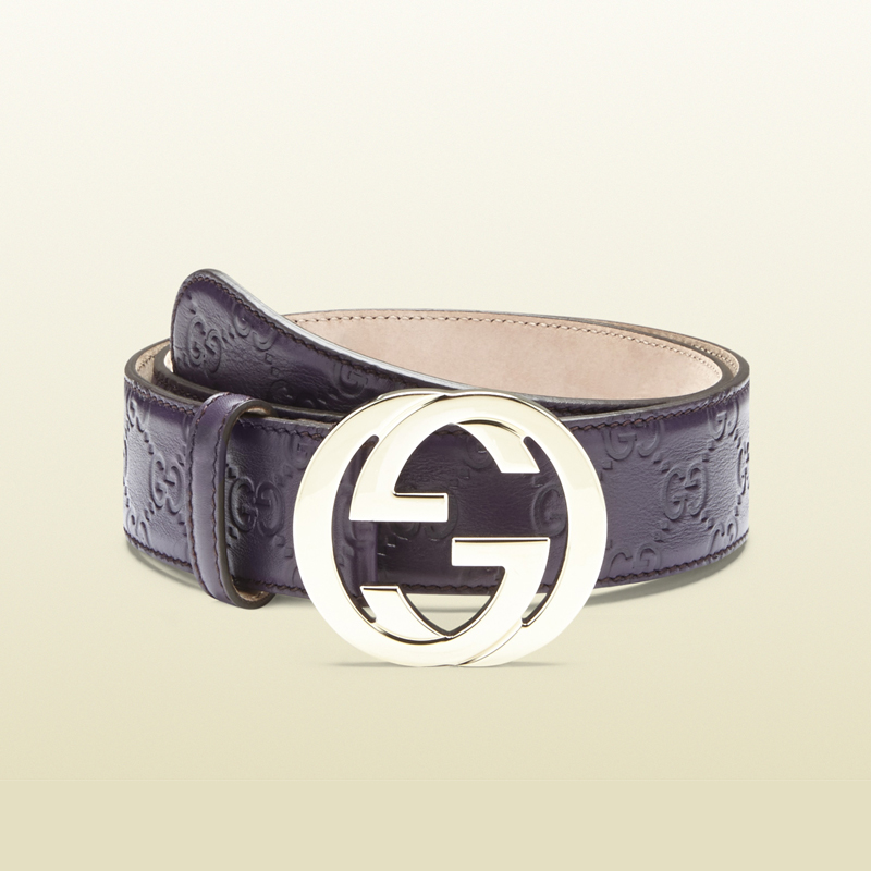 guccissima belt with interlocking G buckle