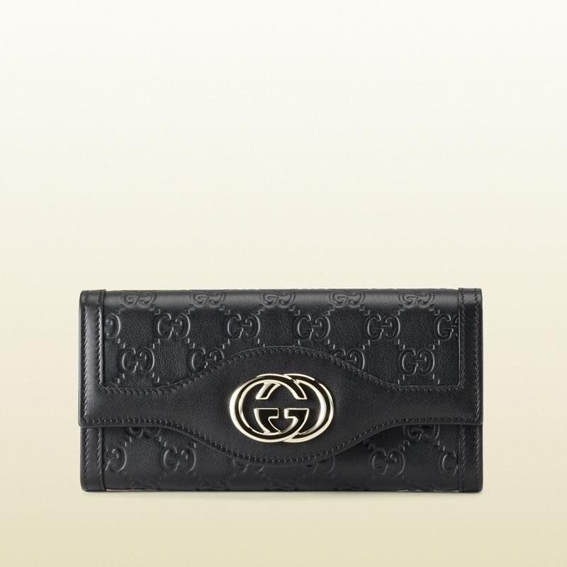 guccissima leather continental wallet