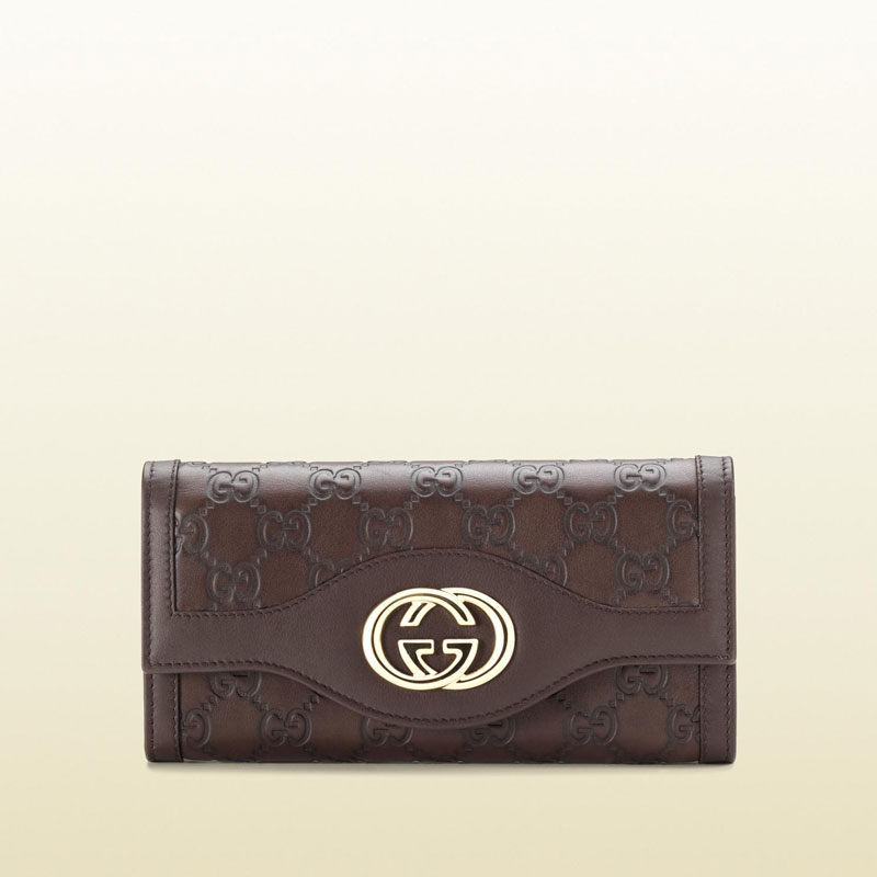 guccissima leather continental wallet