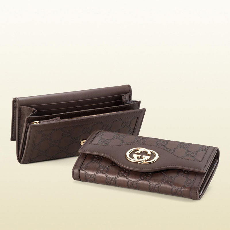 guccissima leather continental wallet