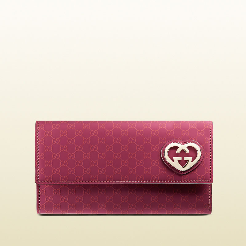 guccissima patent leather continental wallet