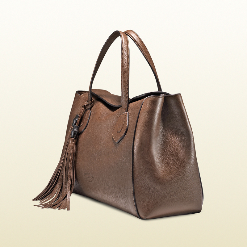 lady tassel leather tote