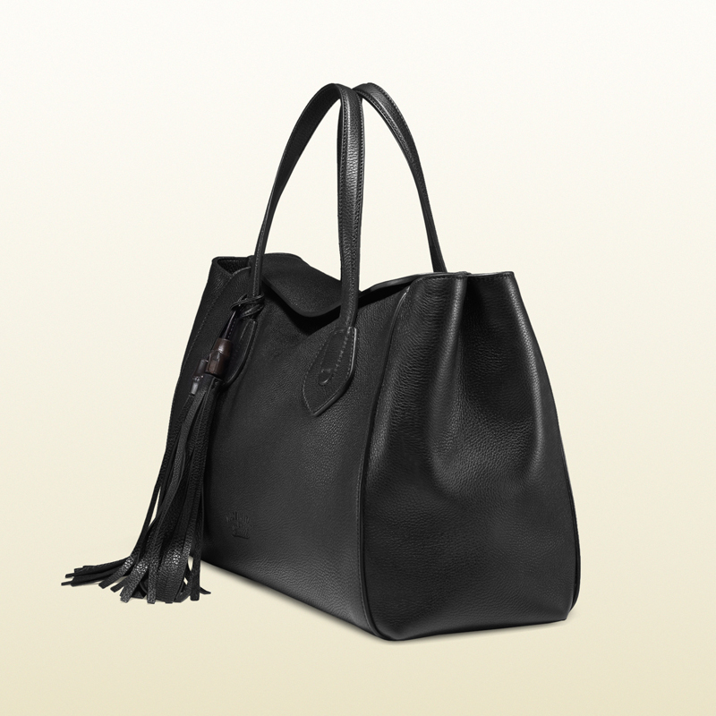 lady tassel leather tote