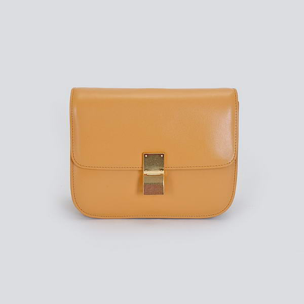 Celine Calf Leather Classic Box Small Flap Bag Camel