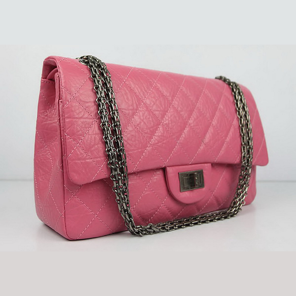 Chanel Flap Bag Quilted Pink Leather with Silver Chain 48102