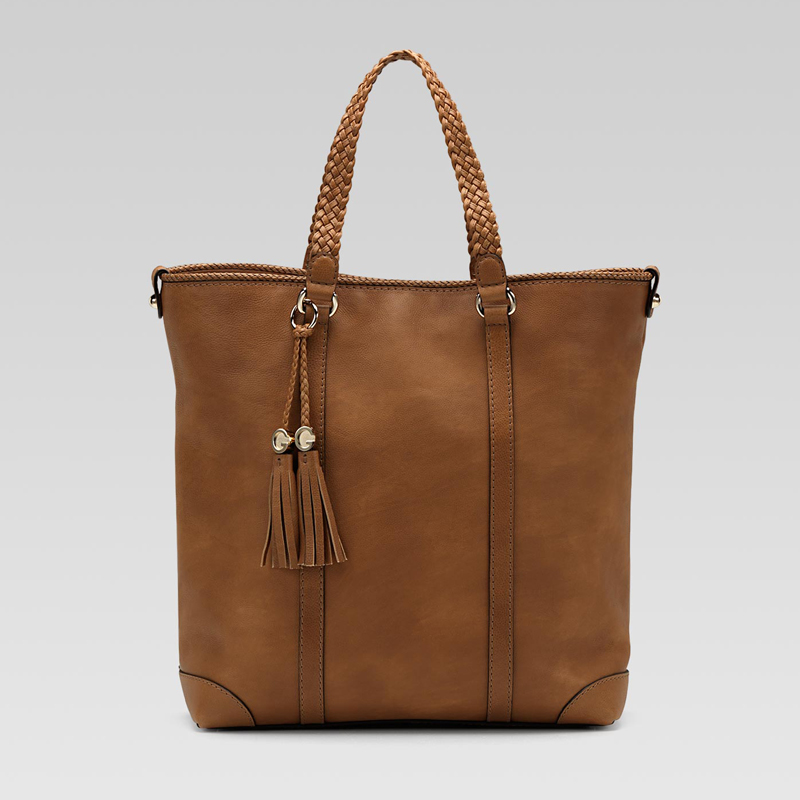 'marrakech' medium tote with woven leather trim an