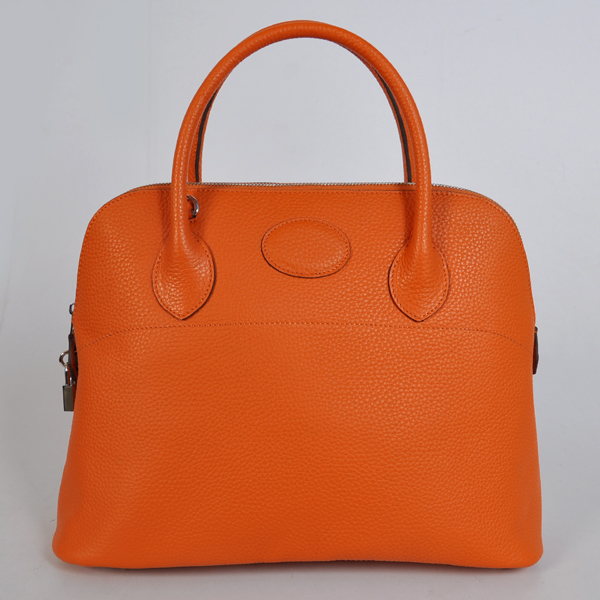 Hermes Bolide Bag 37cm clemence leather in Orange with Silver hardware