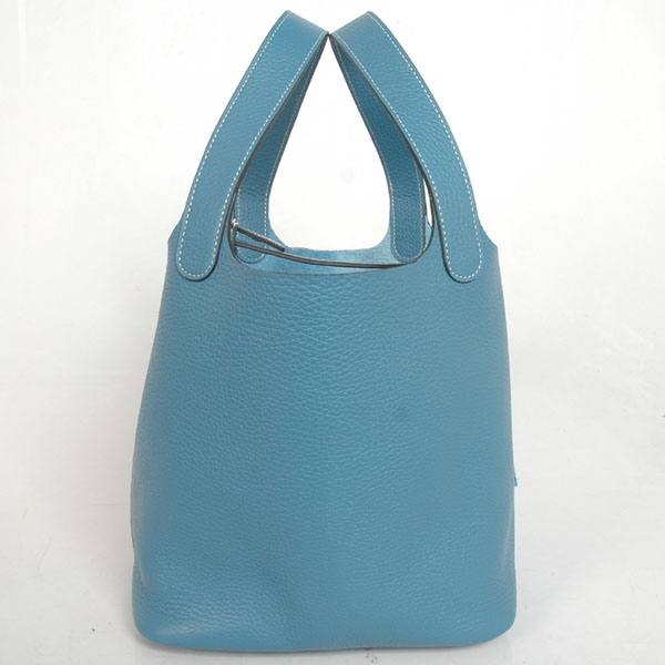 Hermes picotan MM Bag clemence leather in Medium Blue