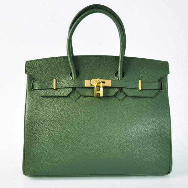 Hermes Birkin 35CM clemence leather in Army Green with Gold hardware