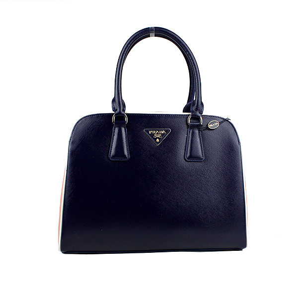 Prada Saffiano Leather Tote Bag 21267 Royalblue&Pink