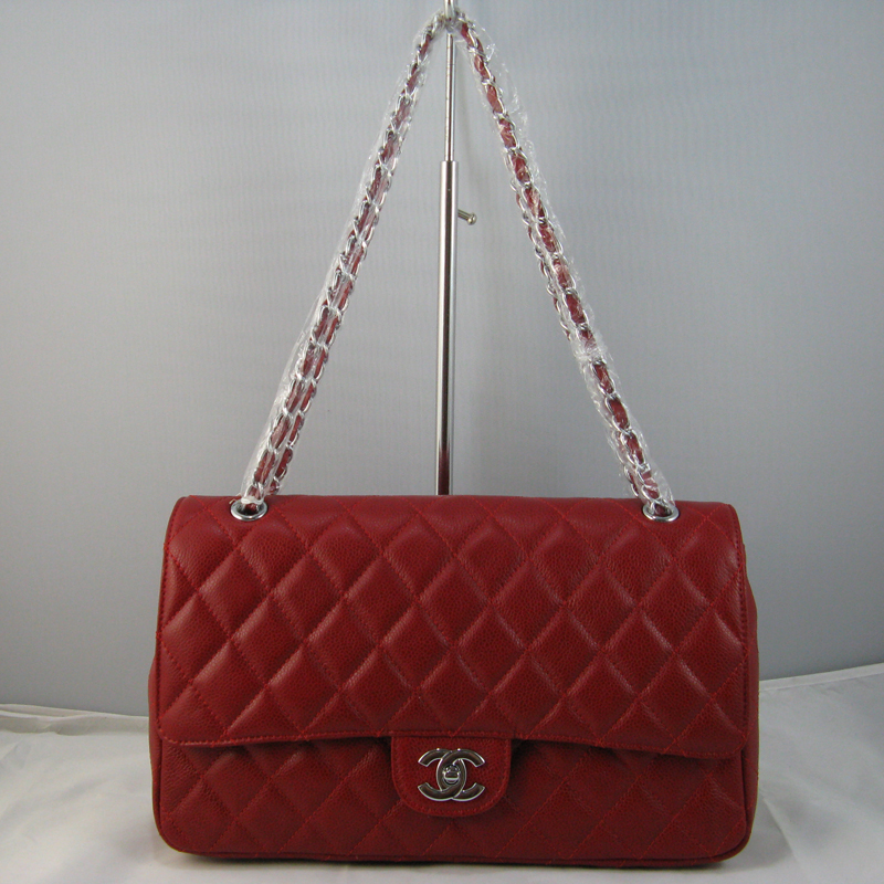 Chanel Red color with Silver chain