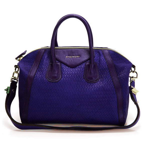 Givenchy Weave Embossed Antigona Bag Calf Leather 9981 Purple