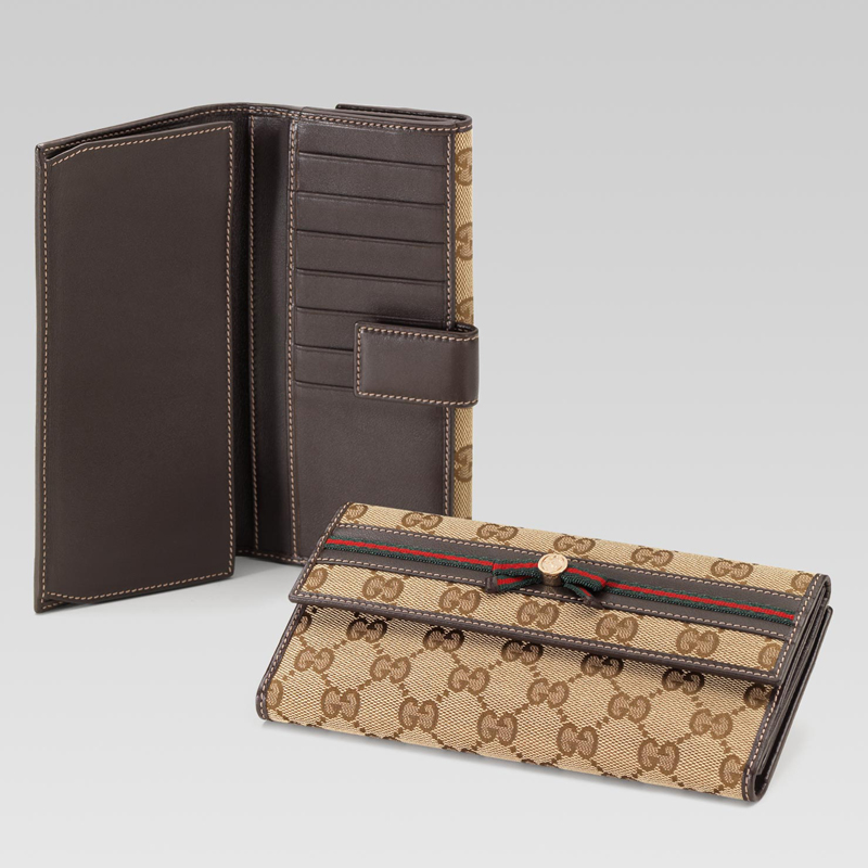 continental wallet with web bow and interlocking G detail.