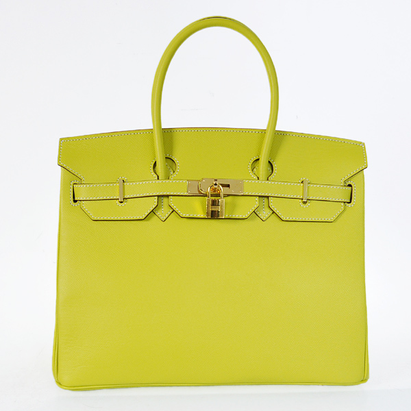 Hermes Birkin 35CM Palm stripes leather in Lemon Yellow with Gold hardware