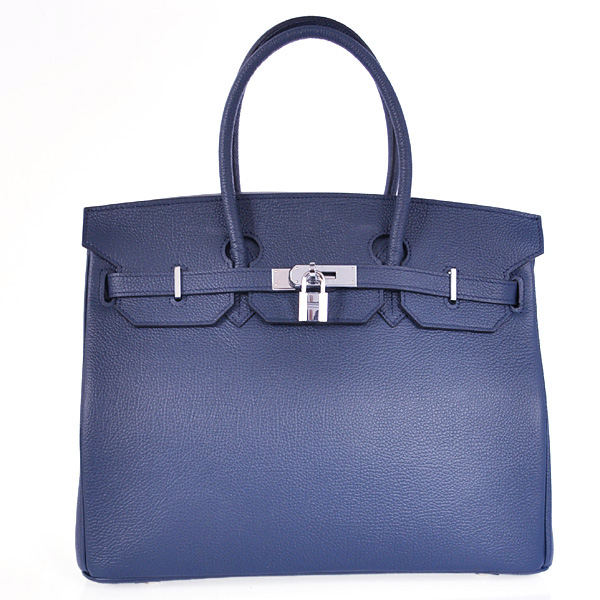 Hermes Birkin 35CM togo leather in Dark Blue with Silver hardware