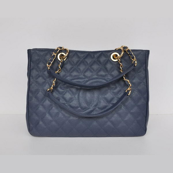 Chanel A50995 Royalblue Caviar Leather Shoulder Bag Gold