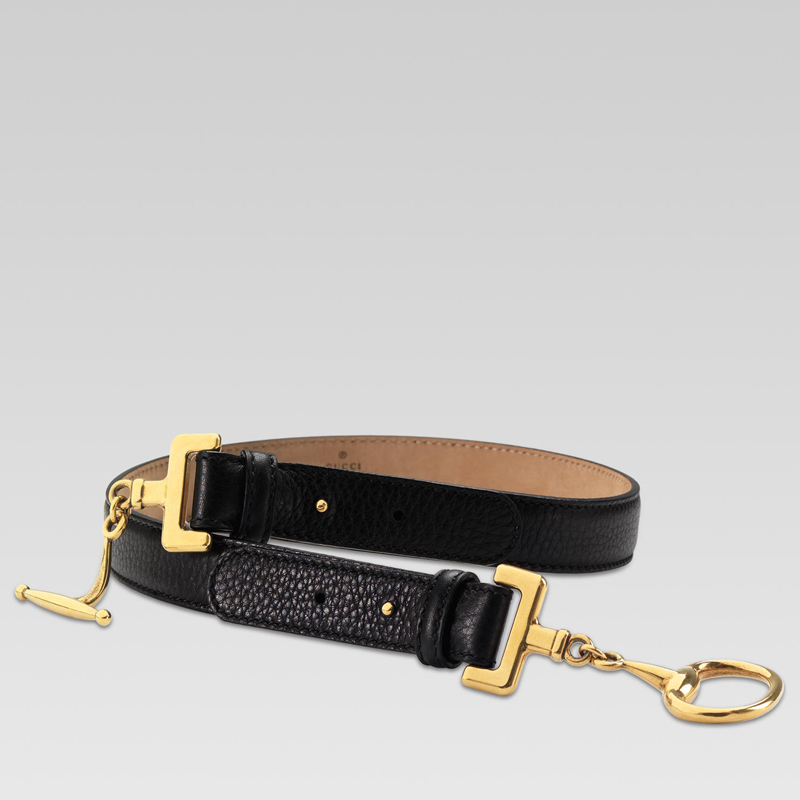 women's belt with round horsebit buckle