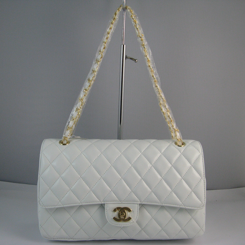 Chanel White color with Gold chain