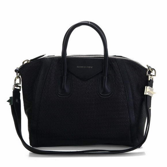 Givenchy Weave Embossed Antigona Bag Calf Leather 9981 Black