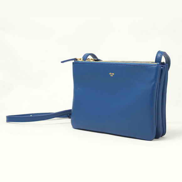 Celine Fashion Shoulder Bag Lambskin Blue