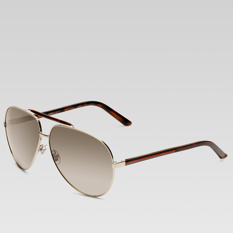 medium aviator sunglasses with signature web detai