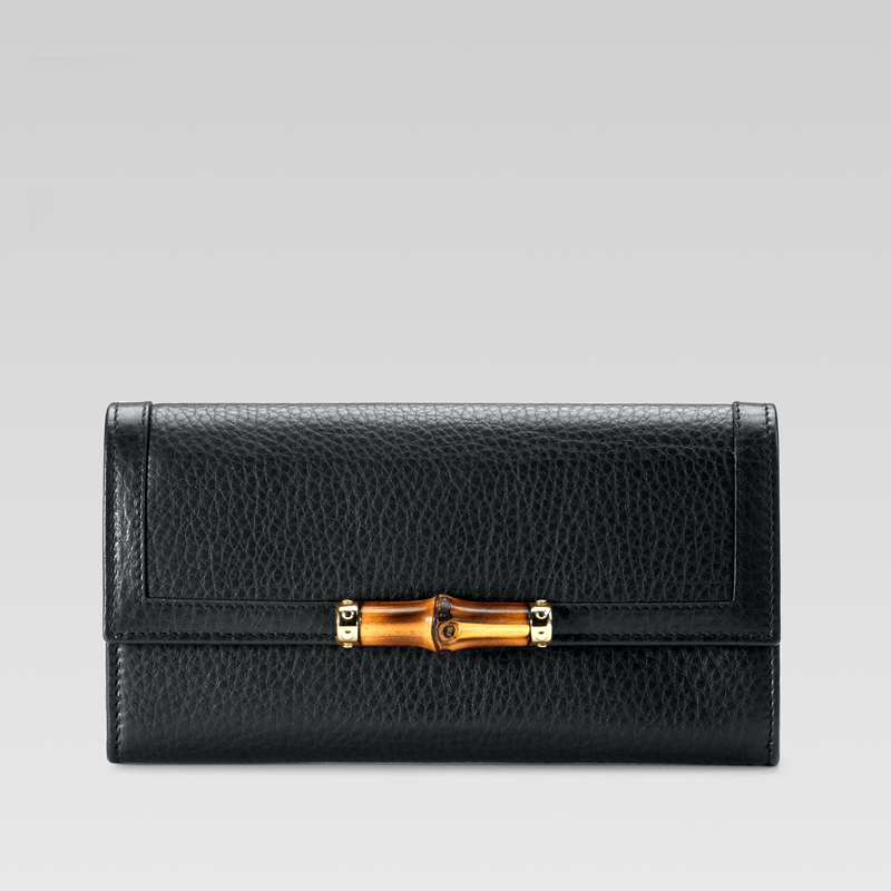 continental wallet with bamboo detail