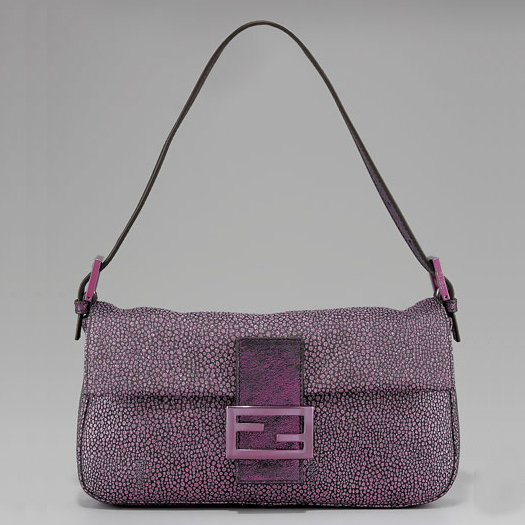 Fendi Crackled Suede Baguette