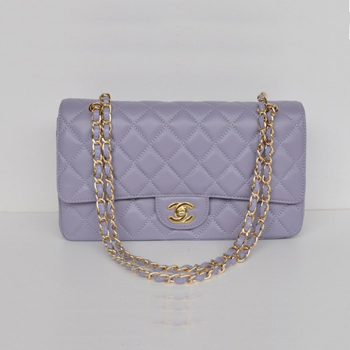 Chanel Flap Bag Gold Chain Rice 1113 light purple