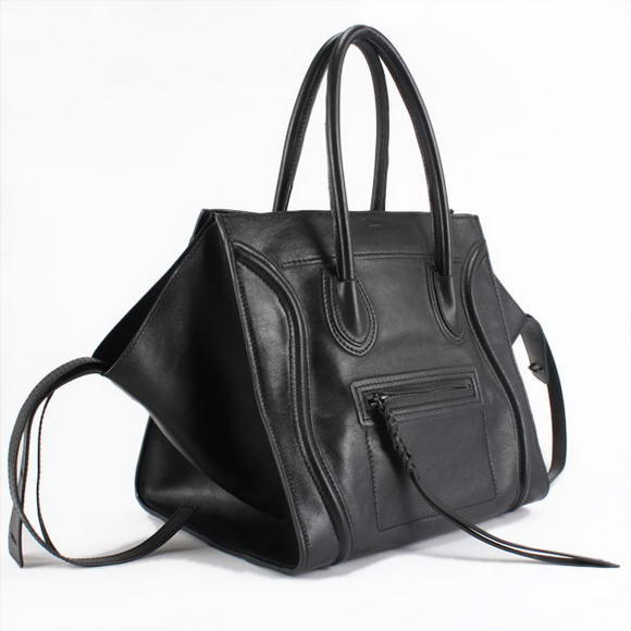 Celine Luggage Phantom Square Bags in Oxhide Black