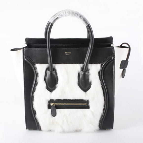 Celine Luggage Bags Jumbo in Cony Hair Black