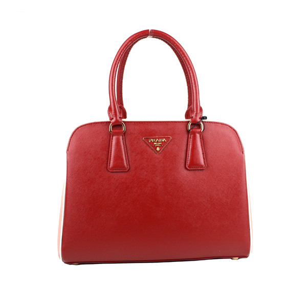 Prada Saffiano Leather Tote Bag 21267 Red&Pink