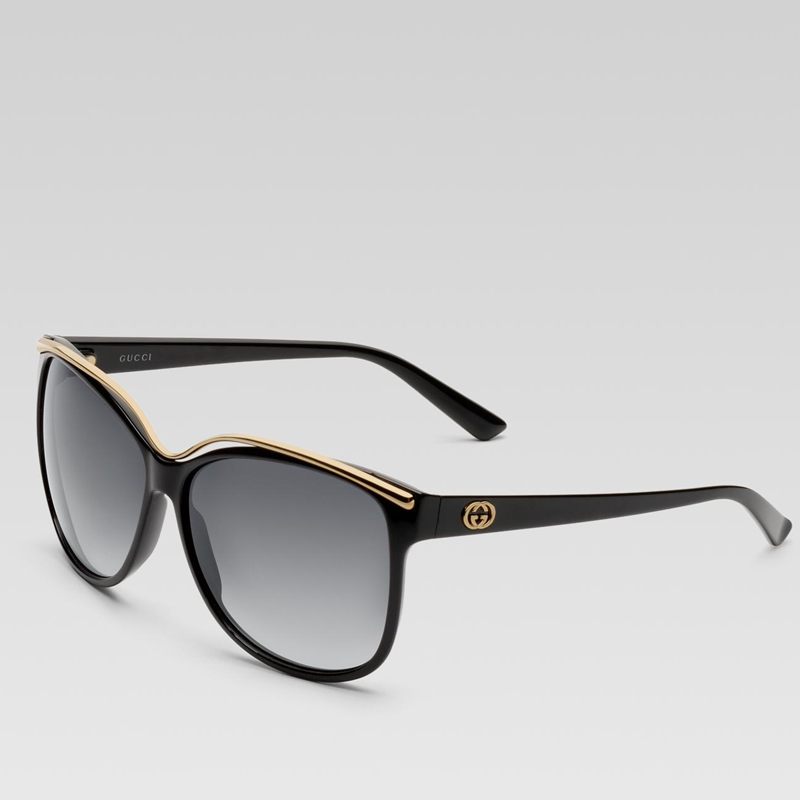 medium round frame sunglasses with GG detail on te