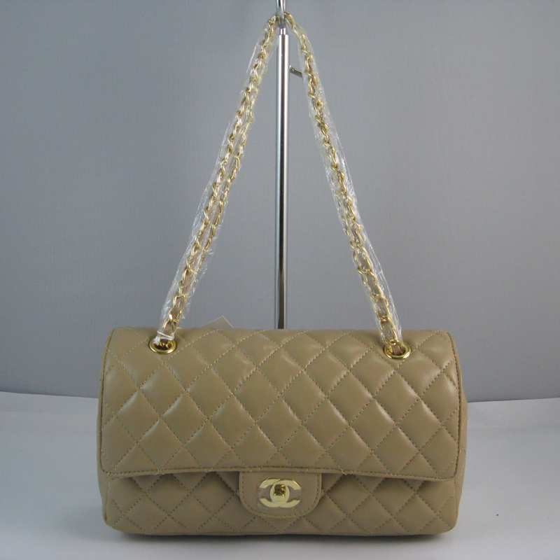 Chanel beige color with gold chain