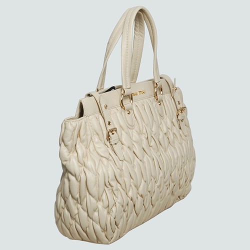 Miu Miu Matelasse Leather Tote Bag 90286 Beige