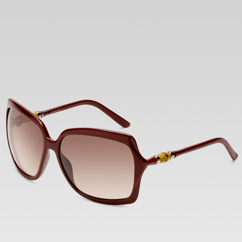 medium square frame sunglasses with bamboo detail