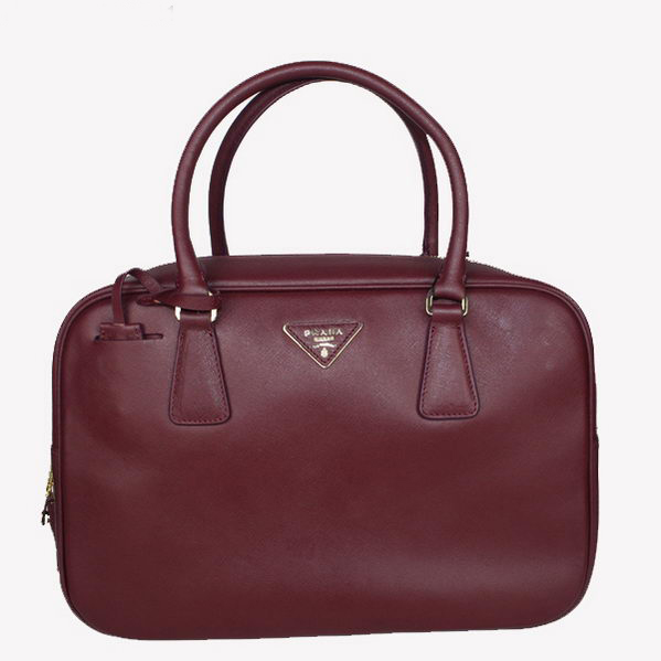 Prada Saffiano Leather Tote Bag BL1094 Bordeaux