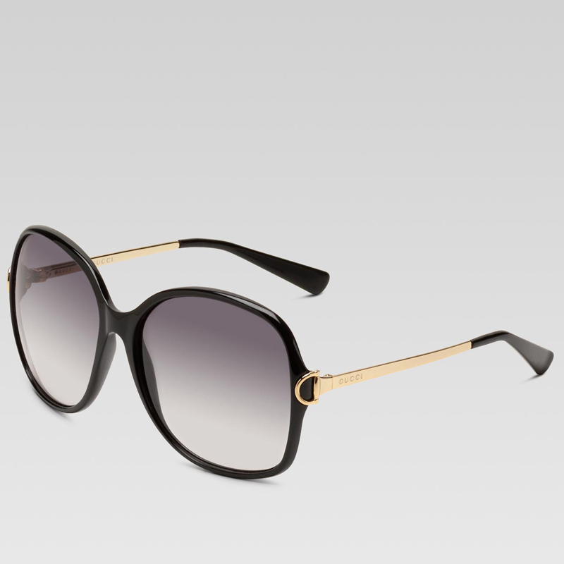 large square frame sunglasses with horsebit detail