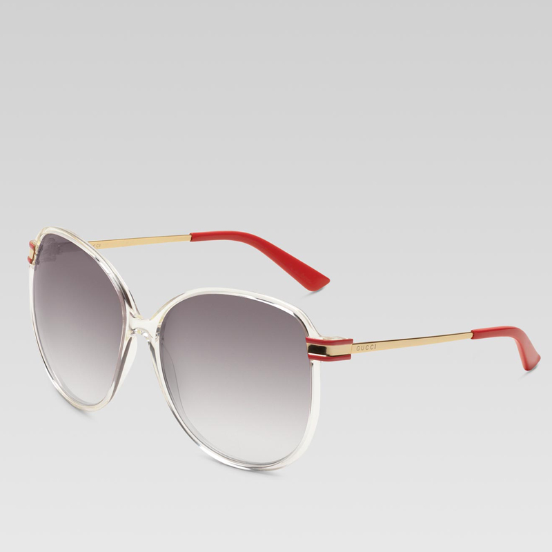 large round frame sunglasses with gucci logo and s