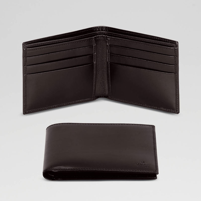 basic bi-fold wallet with embossed gucci trademark