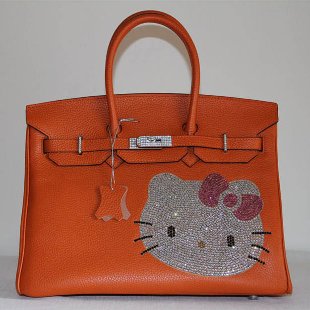 Hermes Birkin Hello Kitty 35CM Togo Leather Bag Orange HK0001