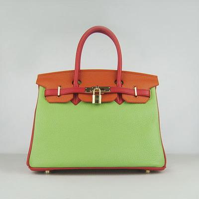 Birkin 30CM Red.Orange.Green (gold)