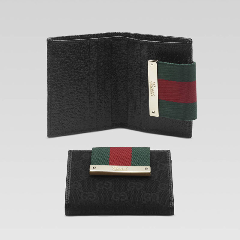 mini wallet with engraved gucci script logo