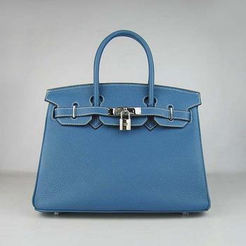 Birkin 30CM Middle Blue (silver)