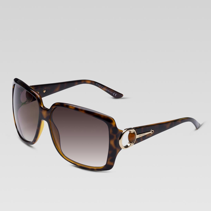 large square frame sunglasses with horsebit and st