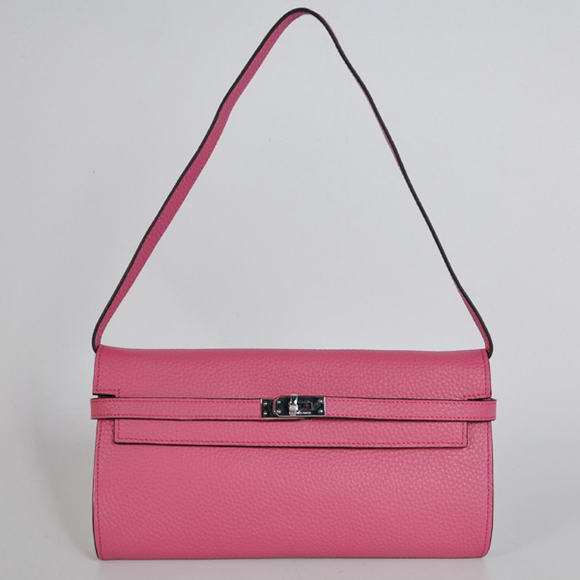 Hermes Kelly 26CM Shoulder Bag Clemence Peach