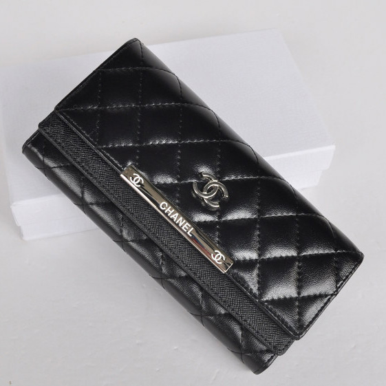 Chanel Wallet Sheepskin Leather A518 Black