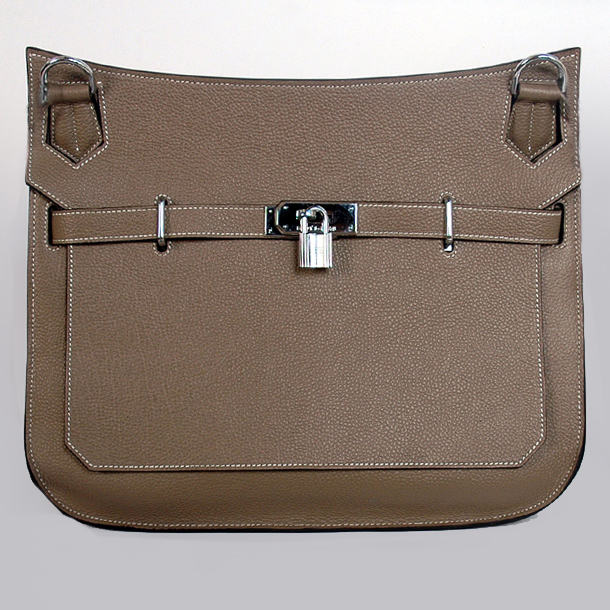 Hermes Jypsiere Bag 34cm togo leather in Dark Grey with Silver hardware