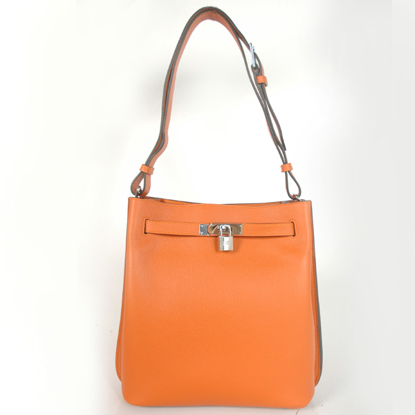 Hermes Sokelly Medium clemence leather in Orange with Silver hardware